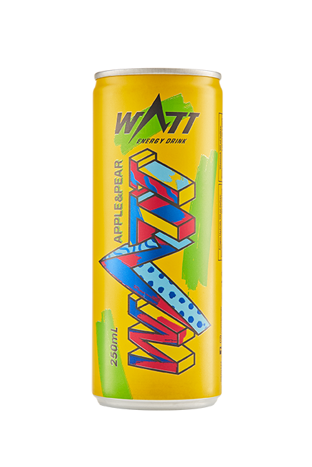 Alma körte ízű cukros WATT energiaital